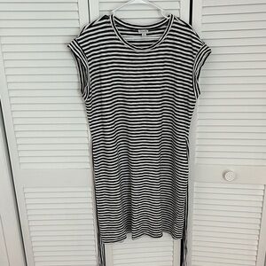 J. Crew Monochrome Striped Midi Dress